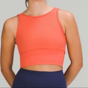 lululemon Power Pivot Tank Warm Coral Crop Top